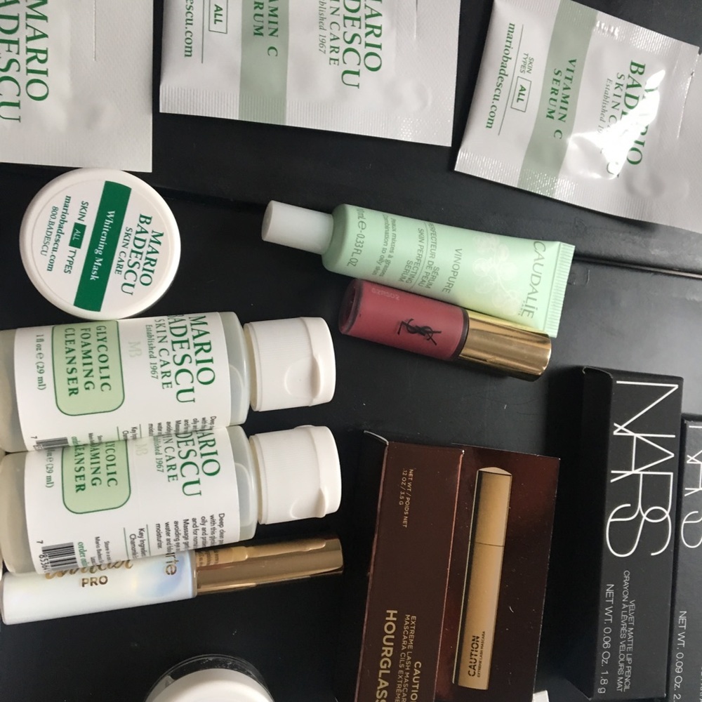 49 samples - mario badescu, ysl, Sunday Riley